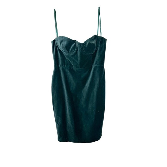 BCBGMaxazria Velvet Bustier Dress in Pine NWT - Size 12 - Picture 2 of 8
